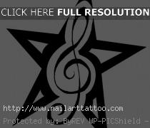 Treble Clef Star Tattoos