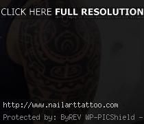 aztec tribal tattoo on shoulder