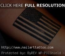 black and white american flag tattoo