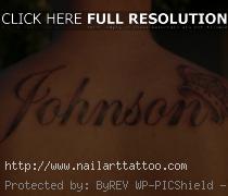 last name back tattoos for guys