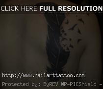 feather tattoo with birds